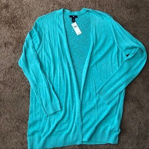 GAP lightweight open cardigan in aqua